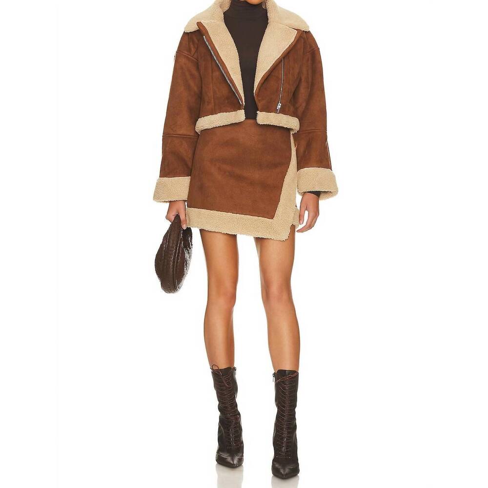 NEW LOVERS + FRIENDS lea mini skirt in brown - Picture 4 of 4